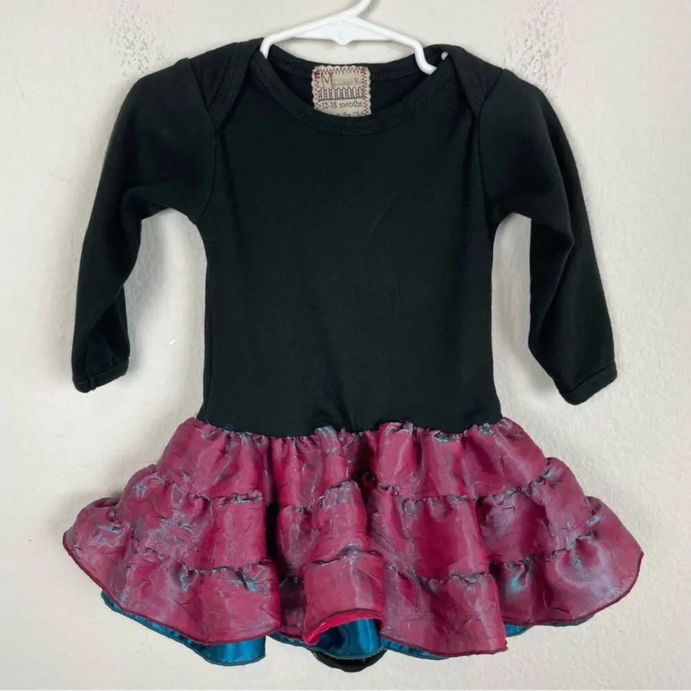 Moonlight Kids Black Maroon Teal Tutu Dress 12 to 18 Months